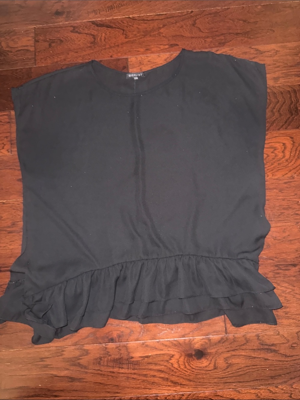 Wishlist Black Ruffle-Hem Blouse